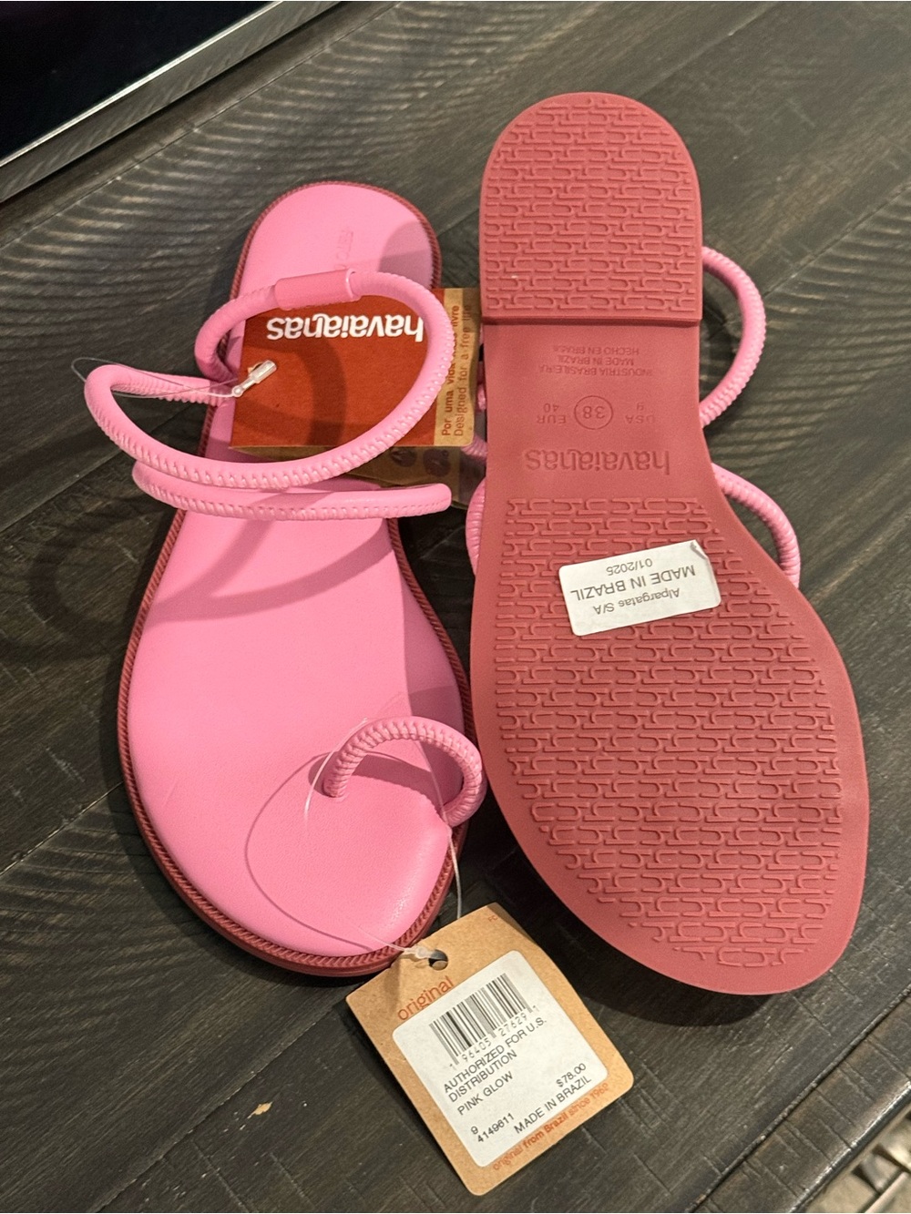 Havaianas Women's Pink Slim Toe-Ring Sandals